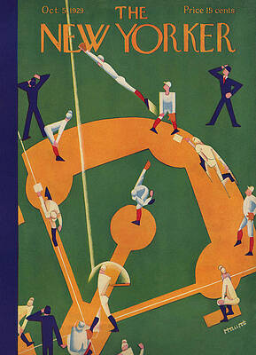 Baseball Game on New Yorker Cover Painting