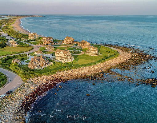 Seascape Photograph - The Point At Weekapaug by Veterans Aerial Media LLC