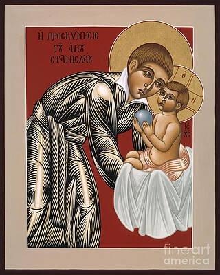 Byzantine Wall Art featuring the painting The Proskynesis Of St Stanislaus Kostka 064 by William Hart McNichols