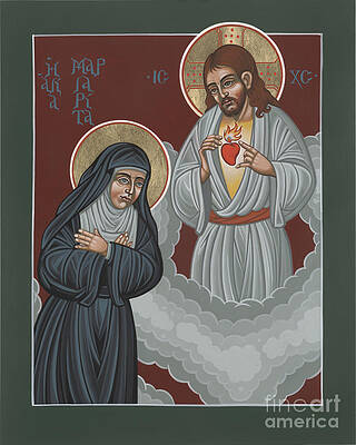 Wall Art featuring the painting St Margaret Mary And The Sacred Heart 238 by William Hart McNichols