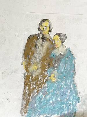 Wall Art featuring the drawing The Schumanns by Bencasso B