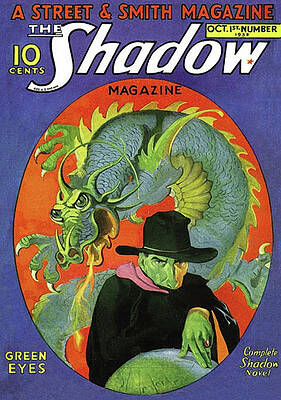 The Shadow Magazine Cover with Dragon Wall Art