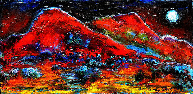 Red Painting - The Sound Of The Night by Jeremy Holton