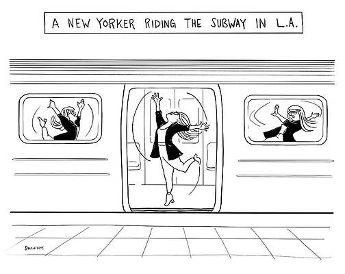 New Yorker on L.A. Subway Drawing
