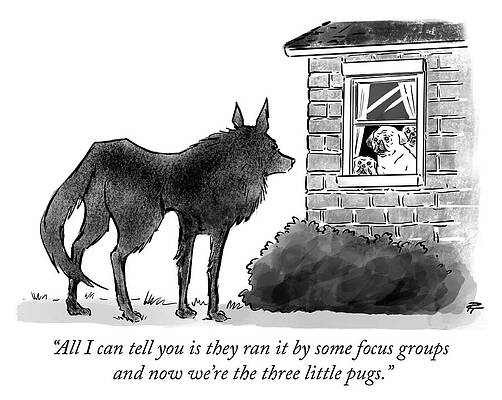 Fairy Tale Drawing - The Three Little Pugs by Pia Guerra