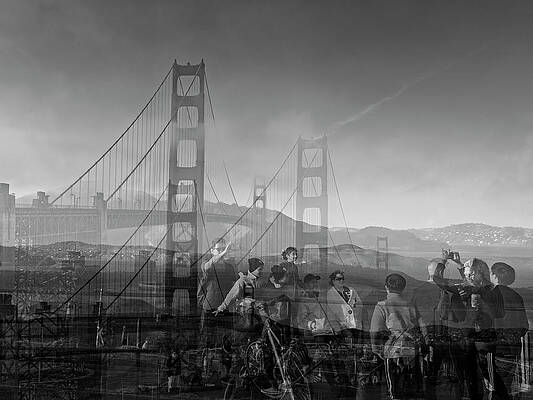 Skyline Wall Art featuring the photograph The Tourists - Golden Gate by Shankar Adiseshan