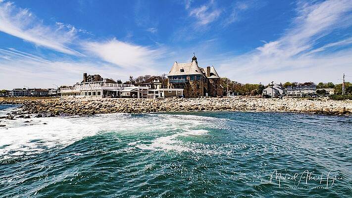 Wall Art featuring the photograph The Towers Of Narragansett by Veterans Aerial Media LLC
