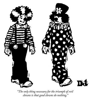Two Clowns in Conversation Drawing