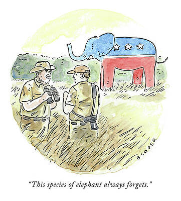 Symbol Drawing - This Species Of Elephant Always Forgets by Brendan Loper