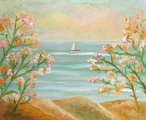 Marine Wall Art featuring the painting Those Splendid Summers by Angeles M Pomata