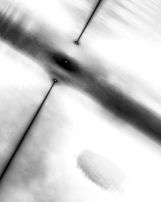 Minimalist Digital Art - Three's A Cloud by Vic Eberly