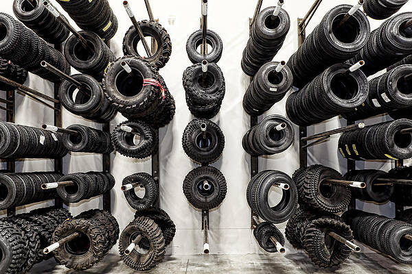 Organized Tire Storage Room Wall Art