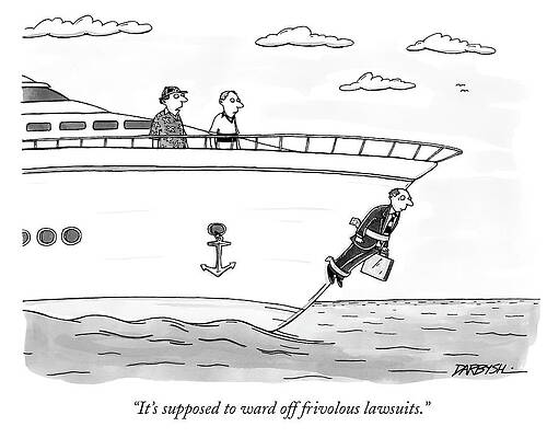 Nautical Drawing - To Ward Off Frivolous Lawsuits by C Covert Darbyshire