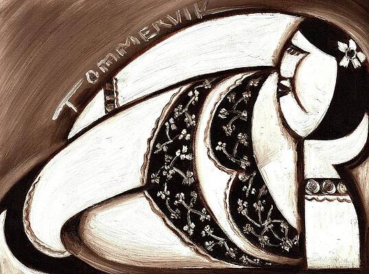 Hawaii Wall Art featuring the painting Tommervik Beautiful Hawaiian Woman Hawaii  Art Print by Tommervik