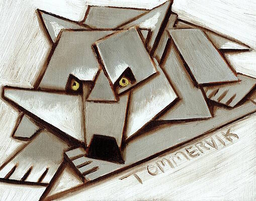 Geometric Wolf Face Wall Art