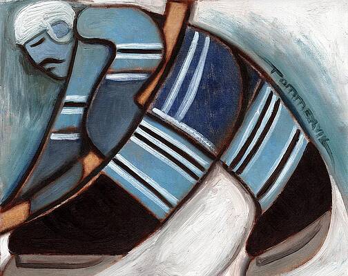 Hockey Wall Art featuring the painting Toronto Hockey Player Art Print by Tommervik