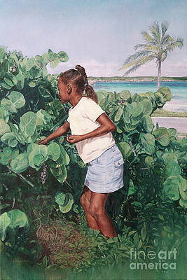 Bahamian Wall Art featuring the painting Treasure Cove by Roshanne Minnis-Eyma