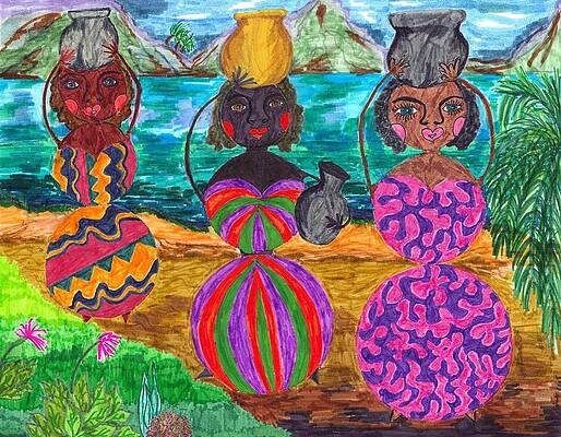 Woman Wall Art featuring the painting Treasured Vessels Of Love by Stacey Torres