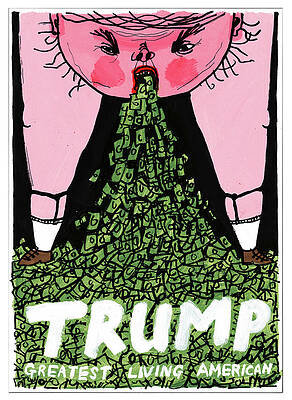 Caricature Painting - Trump Greatest Living American by Edward Steed