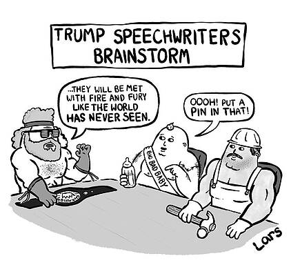 Construction Drawing - Trump Speechwriters Brainstorm by Lars Kenseth