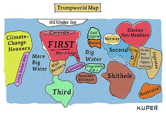 Trumpworld Satirical Map Wall Art