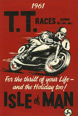 1961 Isle of Man TT Races Poster Digital Art
