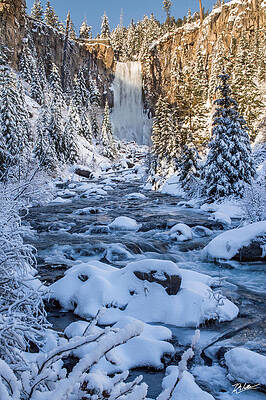 Winter Photograph - Tumalo Falls Snow by Russell Wells