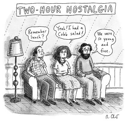 Memory Wall Art featuring the drawing Two Hour Nostalgia by Roz Chast