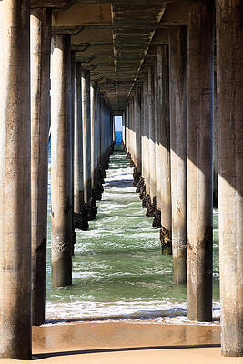 California Wall Art featuring the photograph Under The Pier In Orange County California by Paul Velgos