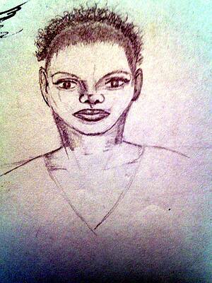 Wall Art featuring the drawing Untitled Black Woman  #1 by Donald 'C-Note' Hooker