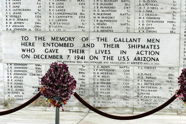Wall Art featuring the photograph U.S.S. Arizona Memorial by Kenneth Campbell