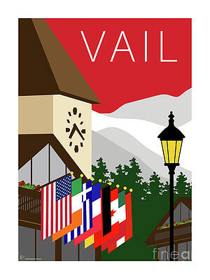 Digital Art - Vail Red by Sam Brennan