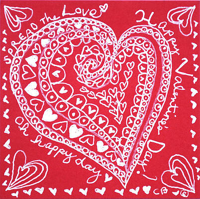 Carer Wall Art featuring the drawing Valentine Heart by Carole Brecht