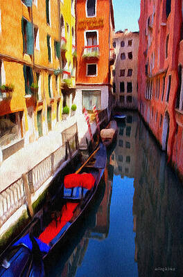 Venetian Canal with Gondola Wall Art