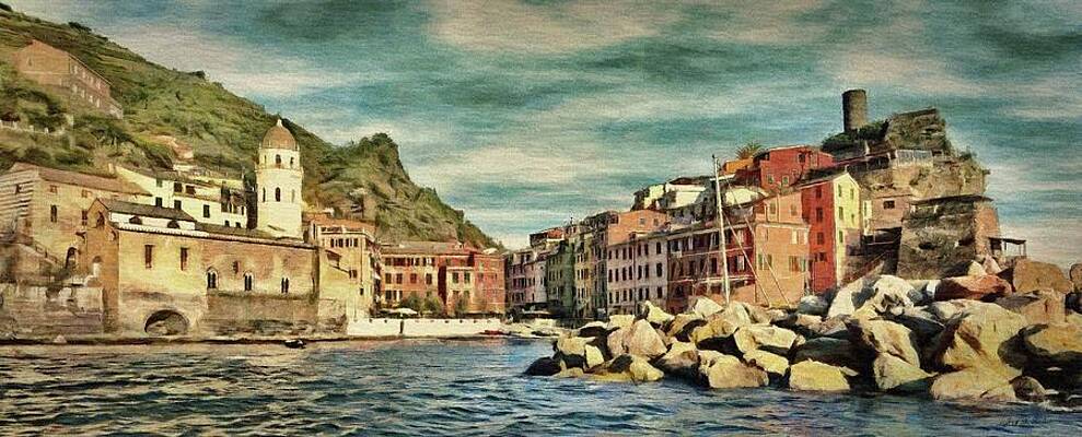 Wall Art featuring the painting Vernazza by Jeffrey Kolker