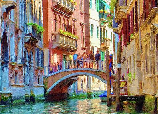 Building Wall Art featuring the painting View From The Canal by Jeffrey Kolker