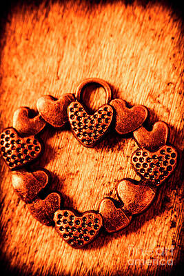 Rustic Photograph - Vintage Circle Of Hearts by Jorgo Photography