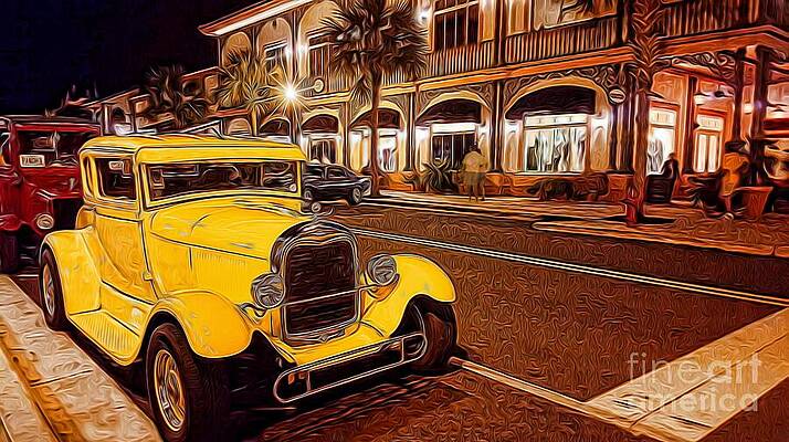 Fl Wall Art featuring the photograph Vintage Dreams And City Lights by Mary Lou Chmura