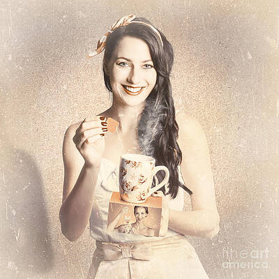Wall Art featuring the photograph Vintage Tea Advertisement Pin-up by Jorgo Photography