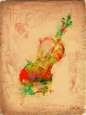 Colorful Abstract Violin Digital Art