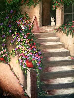Flower Painting - Waiting Patiently by Marlene Little