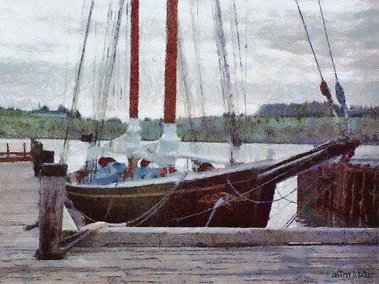 Cloud Wall Art featuring the painting Waiting To Sail by Jeffrey Kolker