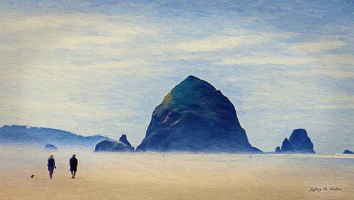 Wall Art featuring the painting Walk On The Beach by Jeffrey Kolker