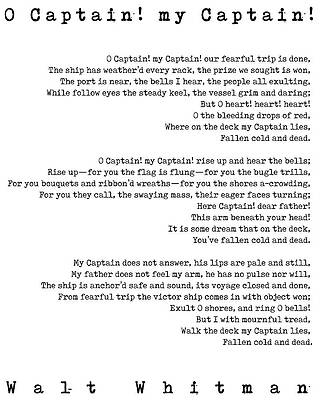 O Captain My Captain Poem Digital Art