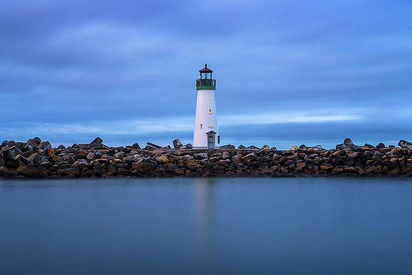 Sky Photograph - Walton Lighthouse At The Santa Cruz Harbor In Monterey Bay, California by Miroslav Liska