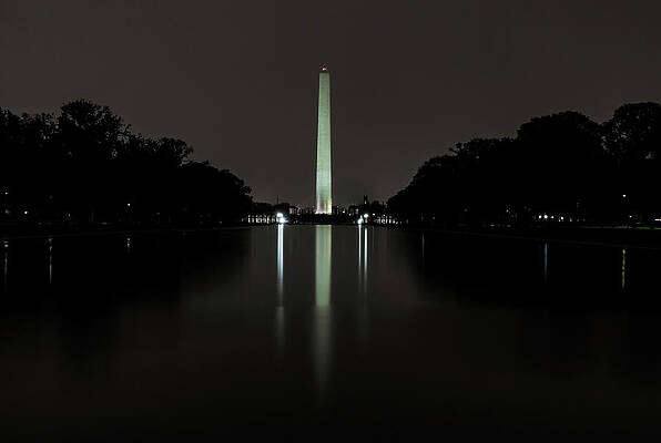 Reflection Wall Art featuring the photograph Washington Monument At Night by Ed Clark