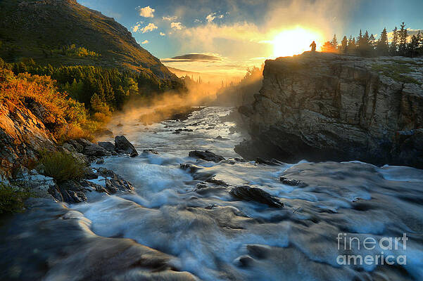 Dramatic River Sunrise View Wall Art