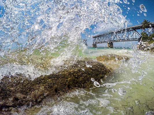 Blue Photograph - Water Under The Bridge by David Hart