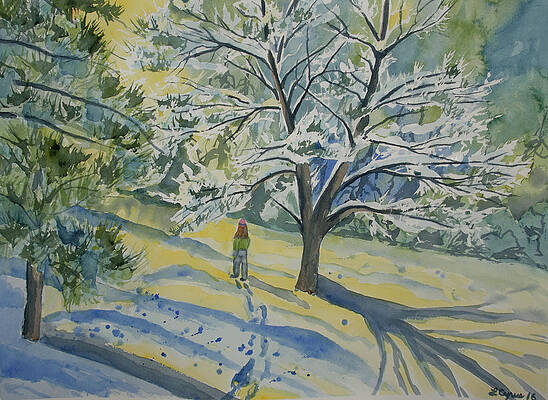Wilderness Painting - Watercolor - A Stroll Through The Winter Forest by Cascade Colors