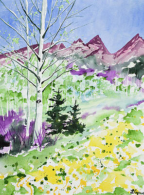 Painting - Watercolor - Springtime In The Rocky Mountains by Cascade Colors